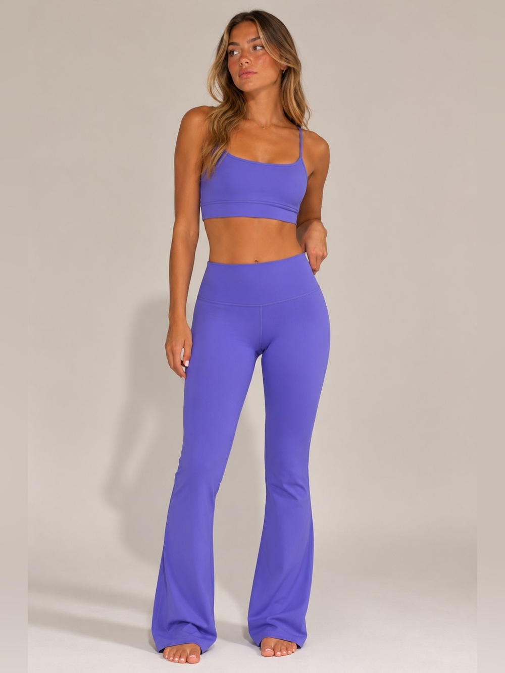 Lululemon Groove Super High Rise Flared Nulu Active Pants in Violet